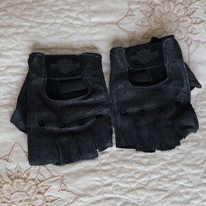 Harley Davidson Fingerless Perforated Leather Gloves